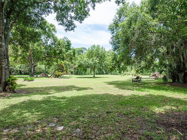 view of property's community with a yard