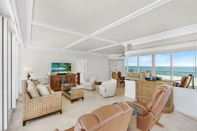 3554 S Ocean Dr Unit 1203, Vero Beach, FL 32963 - living room with crown molding