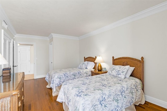 3554 S Ocean Dr Unit 1203, Vero Beach, FL 32963 - bedroom featuring dark wood-style floors and ornamental molding
