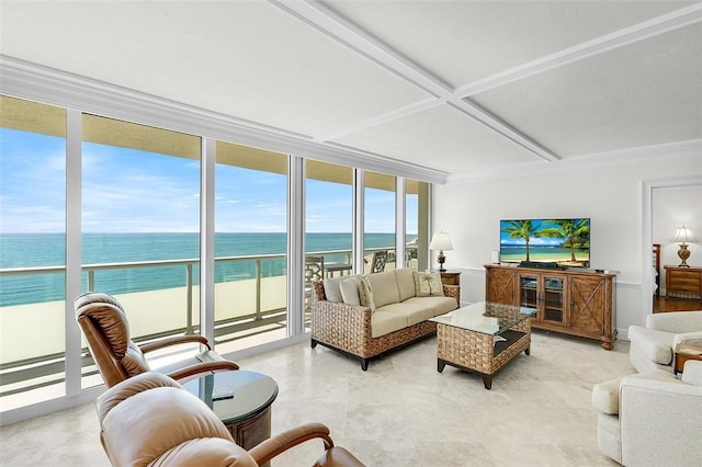 3554 S Ocean Dr Unit 1203, Vero Beach, FL 32963 - living area with a wall of windows and light tile patterned flooring