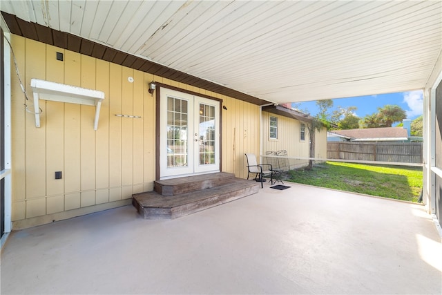 view of patio / terrace with french doors