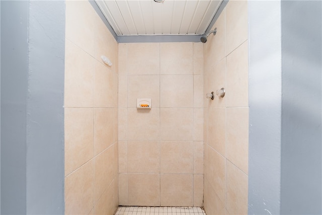 bathroom with tiled shower