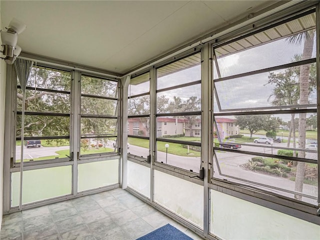 view of unfurnished sunroom