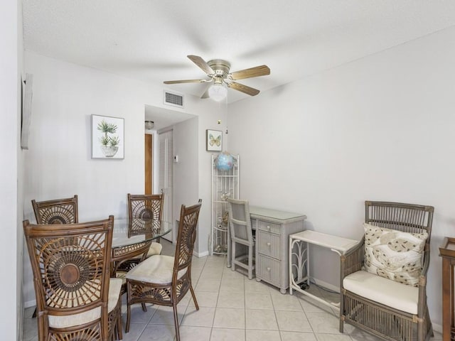2800 Indian River Blvd Unit N2, Vero Beach, FL 32960 - dining room featuring ceiling fan, light tile patterned floors, and baseboards