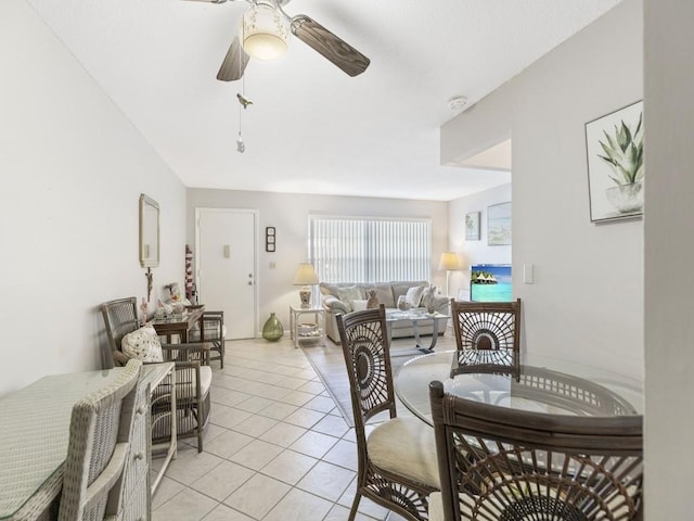 2800 Indian River Blvd Unit N2, Vero Beach, FL 32960 - dining room with light tile patterned floors and a ceiling fan