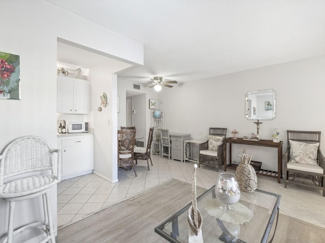 2800 Indian River Blvd Unit N2, Vero Beach, FL 32960 - living room with ceiling fan and light tile patterned floors