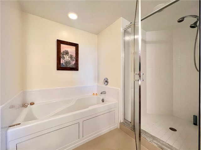 bathroom with plus walk in shower