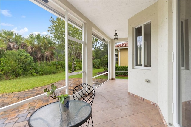 view of sunroom