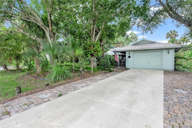 exterior space featuring a garage