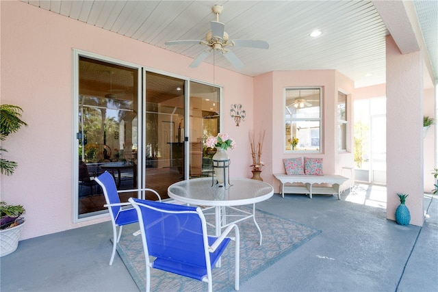 view of patio with ceiling fan