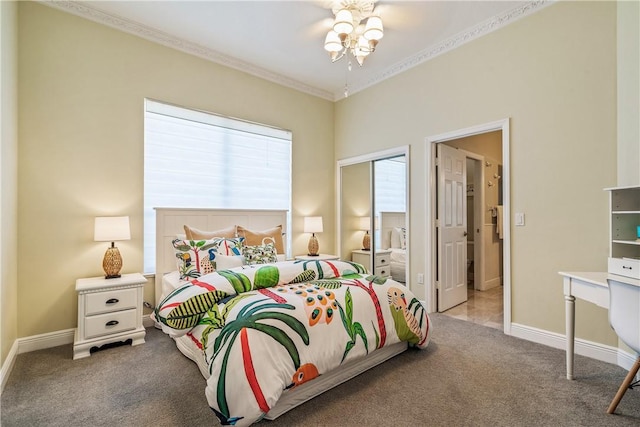 889 Island Club Sq, Vero Beach, FL 32963 - bedroom with carpet floors, ornamental molding, and baseboards