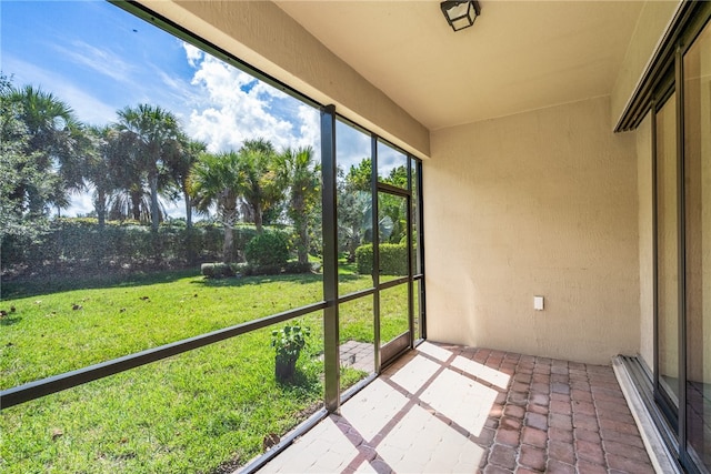 view of unfurnished sunroom