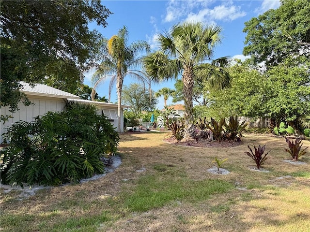 view of yard with fence