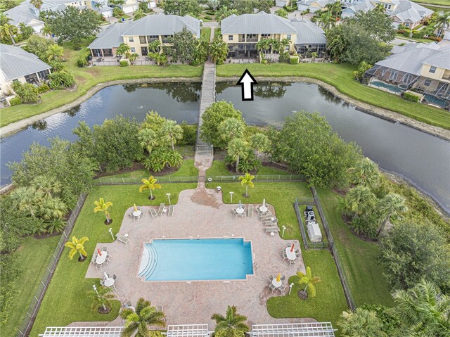 4570 Bridgepointe Way Unit 148, Vero Beach, FL 32967 - aerial perspective of suburban area featuring a large body of water
