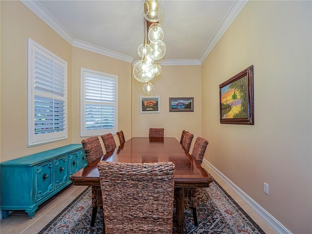 4570 Bridgepointe Way Unit 148, Vero Beach, FL 32967 - dining space with crown molding and light tile patterned floors
