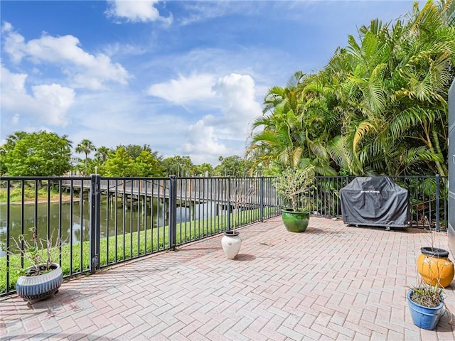 4570 Bridgepointe Way Unit 148, Vero Beach, FL 32967 - view of patio featuring grilling area and a water view