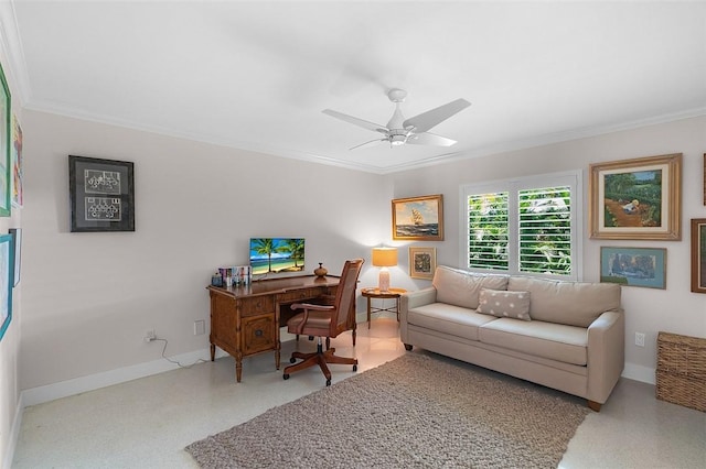 976 25th St, Vero Beach, FL 32960 - office space with ornamental molding and ceiling fan