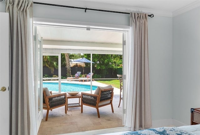 976 25th St, Vero Beach, FL 32960 - bedroom with access to outside and ornamental molding
