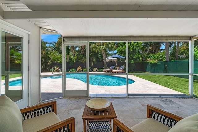 976 25th St, Vero Beach, FL 32960 - view of swimming pool with a fenced backyard and a patio