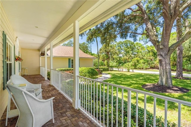 balcony with covered porch