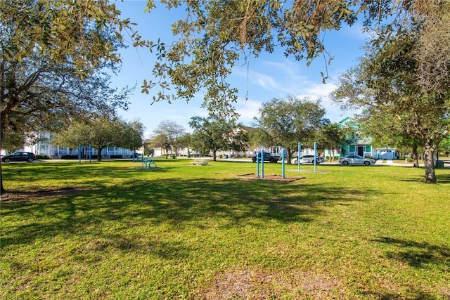 view of community with a lawn