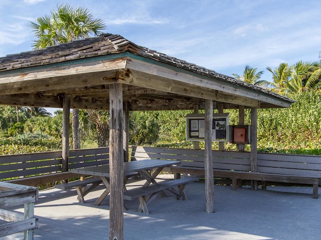 view of community with a gazebo