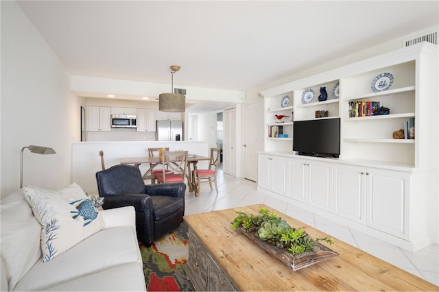 view of tiled living room