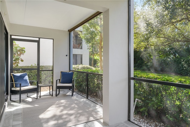 view of unfurnished sunroom