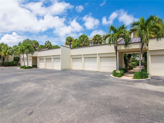 exterior space featuring a garage