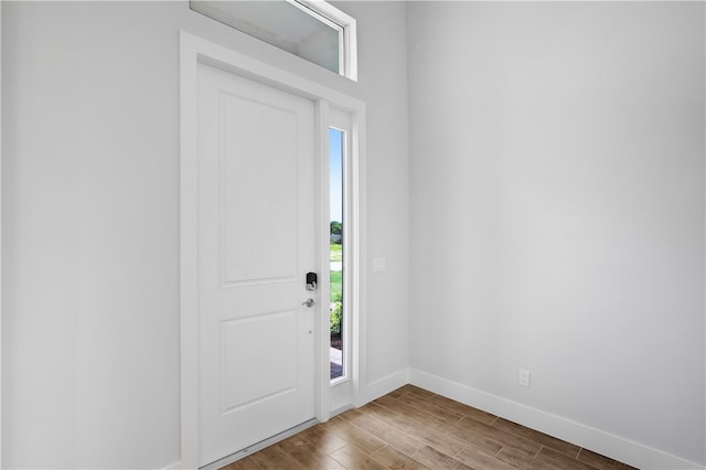 entryway featuring hardwood / wood-style flooring