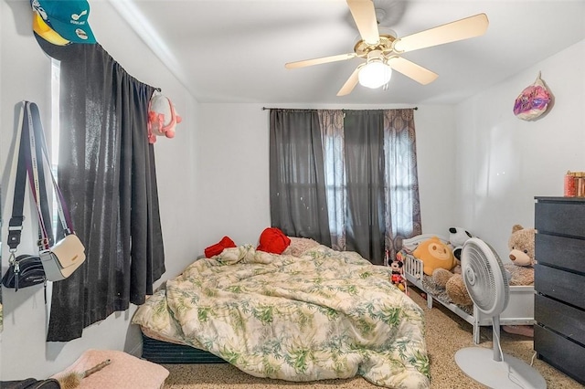 bedroom featuring ceiling fan