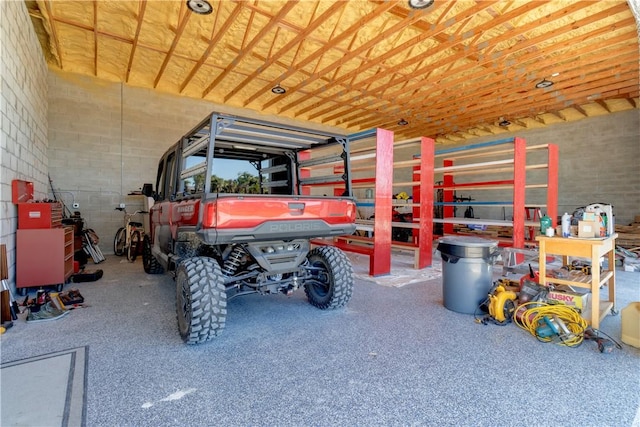 view of garage