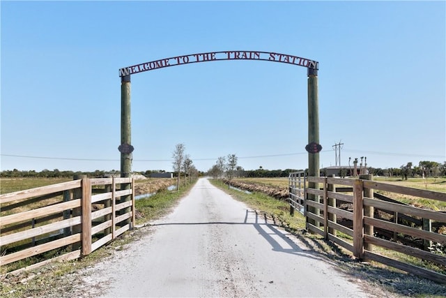 view of road featuring a rural view