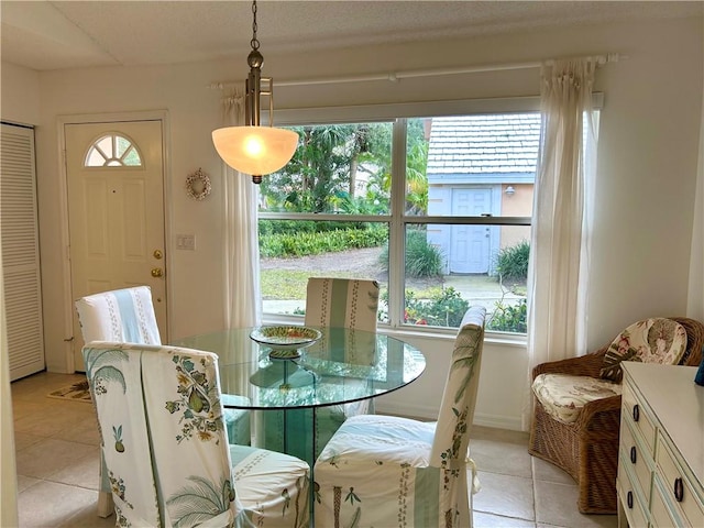 view of tiled dining room