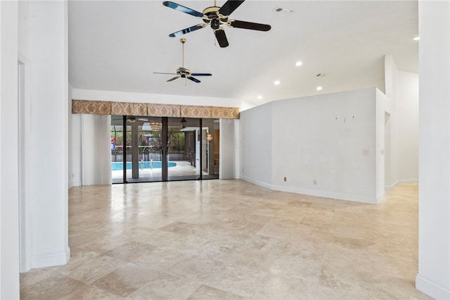 unfurnished room featuring ceiling fan