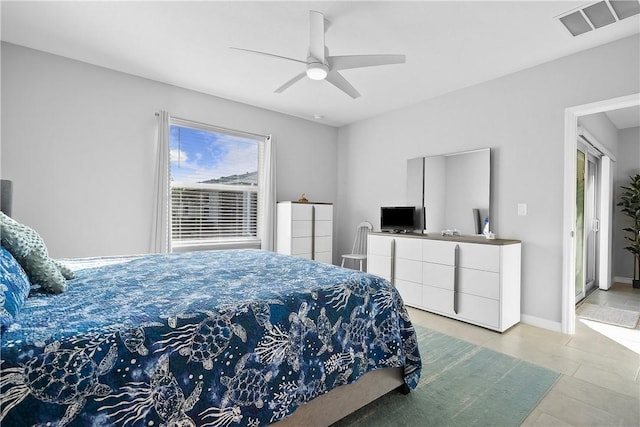 bedroom with ceiling fan