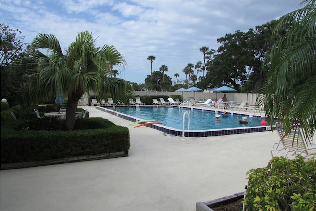 view of pool with a patio