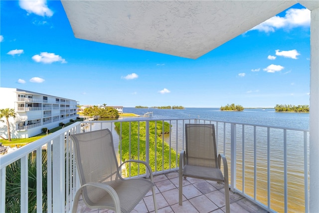 balcony with a water view