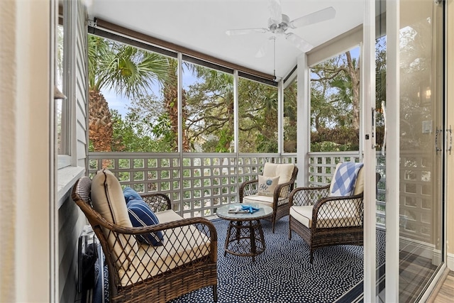 1335 Winding Oaks Cir E Unit 1007, Vero Beach, FL 32963 - sunroom / solarium with ceiling fan and healthy amount of natural light