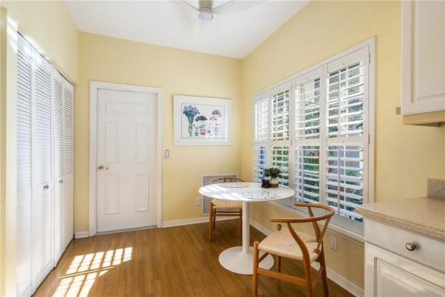 dining room with light wood-type flooring