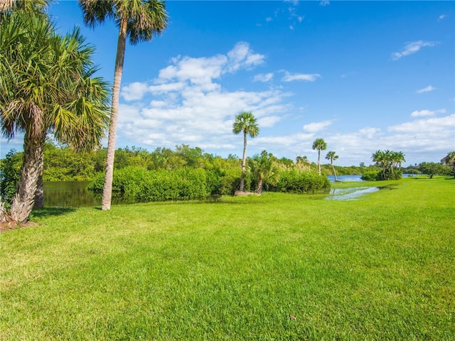 view of yard featuring a water view