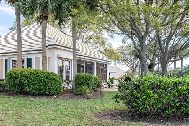 exterior space with a sunroom