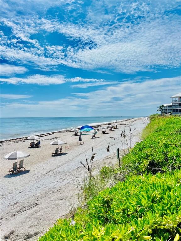 property view of water with a beach view