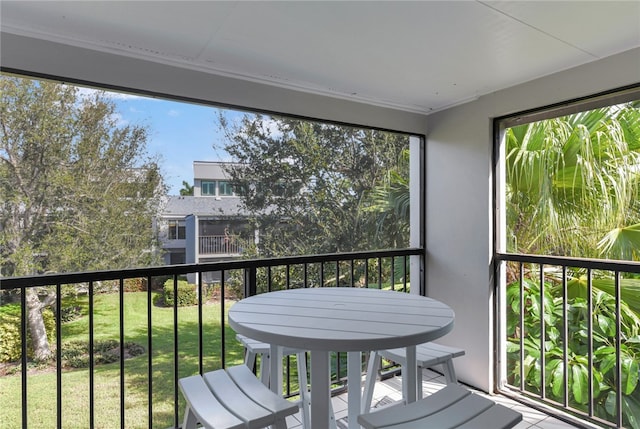 view of unfurnished sunroom