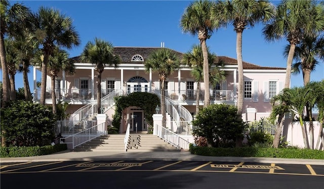 view of building exterior with stairway