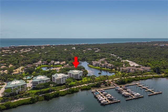 drone / aerial view of a large body of water