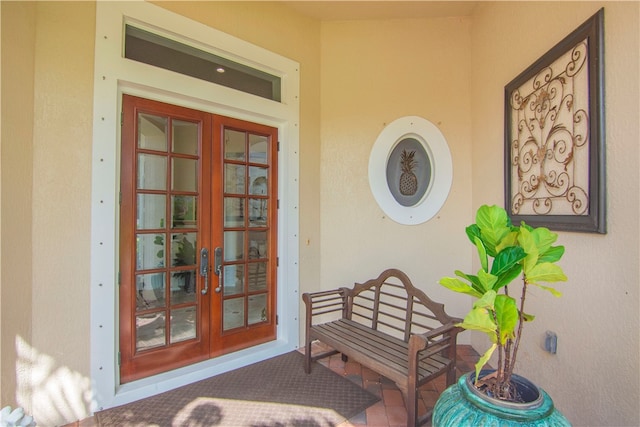 view of exterior entry with french doors