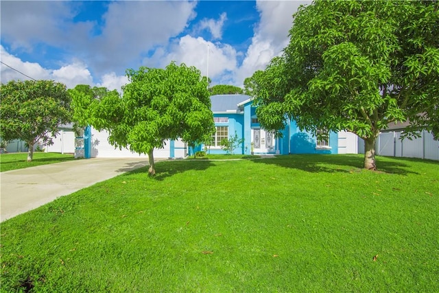 view of front of home with a front yard