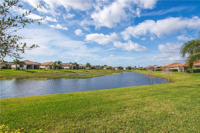 property view of water featuring a residential view