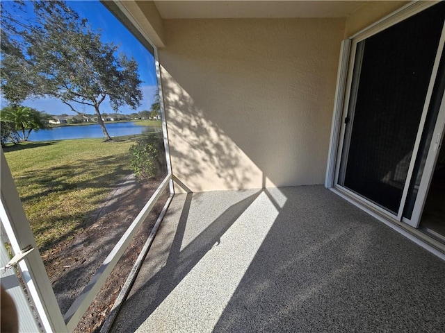 balcony with a water view